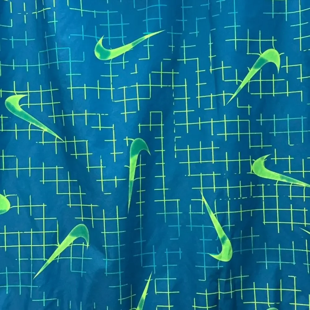 Nike Boy's XL Windrunner Hoodie Jacket Full Zip Blue‎ with Green Swoosh Running